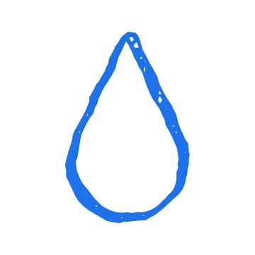 A simple water drop, raindrop, or tear. A symbol for liquid, nature, and emot Illustrazione stock
