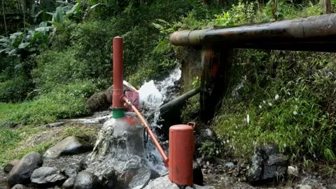 Simple water pump with open and close system. Stock Footage 274205624