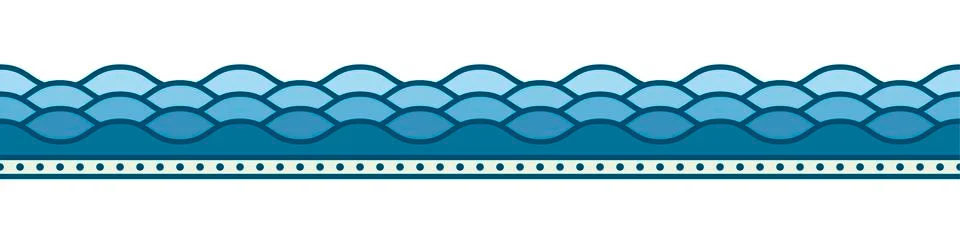 Simple water wave border Stock Illustration