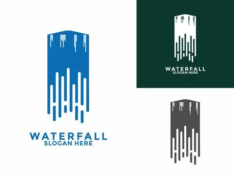 Simple Waterfall logo vector template design Stock Illustration