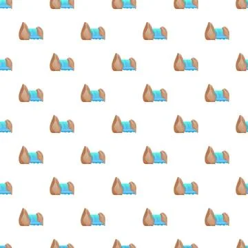 Simple waterfall seamless repeated pattern on white background Stock Illustration