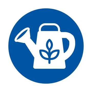 Simple Watering Can Icon Featuring Leaf Symbol for Gardening Purposes Illustrazione stock