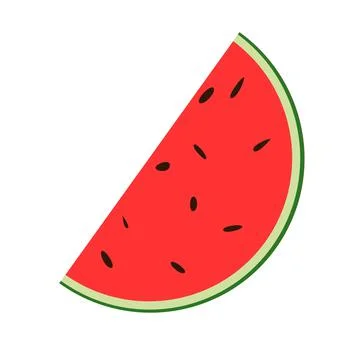 A simple watermelon slice icon, an element for menus, banners, and postcards. Illustrazione stock