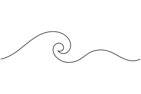 Simple wave line drawing isolated on white background Illustrazione stock