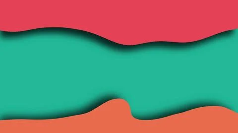 Simple waves colored shapes with layers, 3d render modern creative, comput... Stock Photos