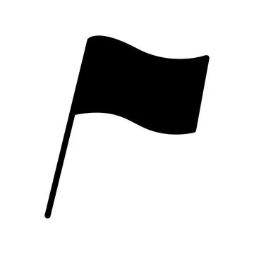 Simple waving flag on pole icon flat vector Illustrazione stock