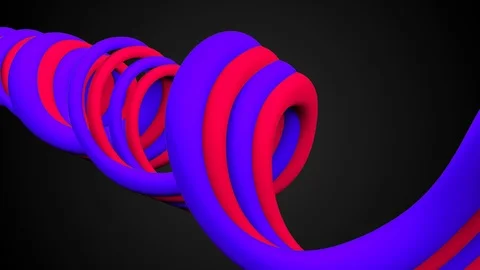 Simple wavy bend lines are in space, 3d render computer generated background Stock Footage 109165903