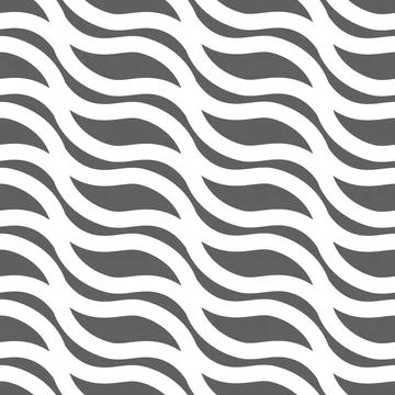 Simple wavy gray and white seamless pattern Stock Illustration