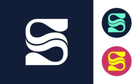 Simple wavy S logo Illustrazione stock
