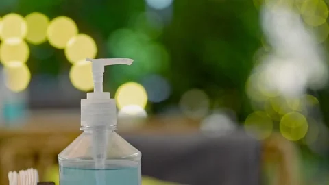 Simple ways to prevent covid-19 infection antibacterial gel 스톡 동영상 158384199