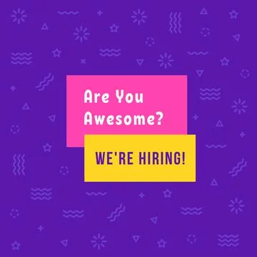 Simple we re hiring colored banner Stock Illustration