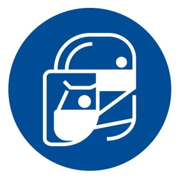 Simple wear protective Face shield icons for your design Stock Illustration