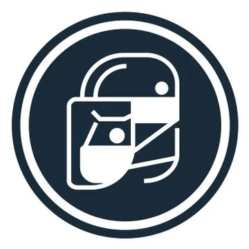 Simple wear protective Face shield icons for your design Stock Illustration