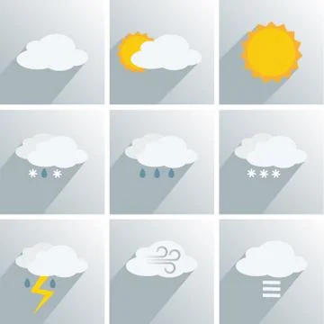 Simple weather icon set イラスト素材