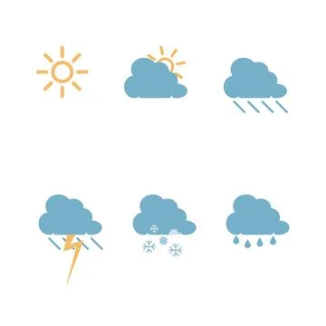 Simple weather icon set Stock Illustration