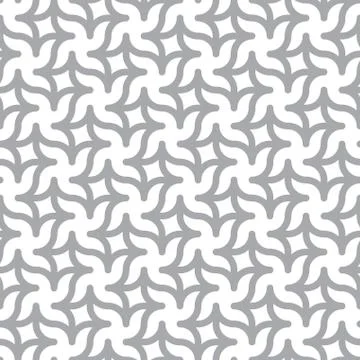 Simple weaving vector pattern - white and gray abstract flowers Stock Illustration