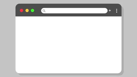 Simple web browser window on grey background Stock Illustration