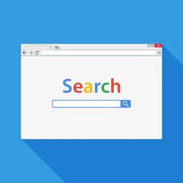 Simple web browser window vector illustration. Browser in flat style with lon Stock Illustration