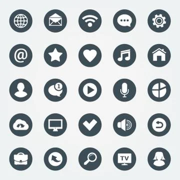 Simple web icons set. Universal web icon to use in web and mobile apps. Stock Illustration