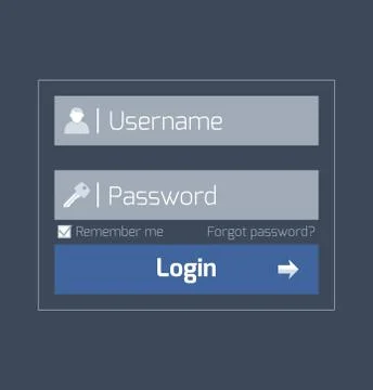 Simple web login form design in modern flat user interface Stock Illustration