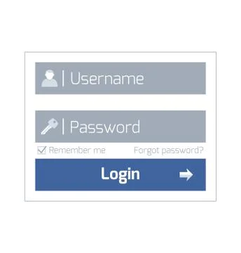 Simple web login form design in modern flat user interface イラスト素材
