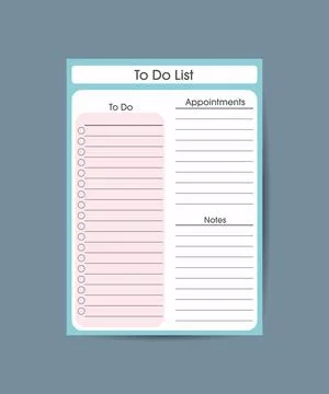 Simple weekly planner pink white with daily routine , priorities, to do list  Stock Illustration