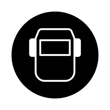 Simple welding mask illustration icon, representing industrial safety and p.. Stock Illustration