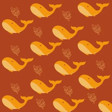 Simple whale seamless pattern Stock Illustration