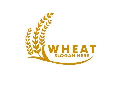 Simple wheat grain vector icon logo design Stock Illustration