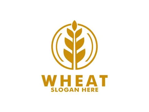 Simple wheat grain vector icon logo design Stock Illustration