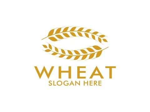 Simple wheat grain vector icon logo design Stock Illustration