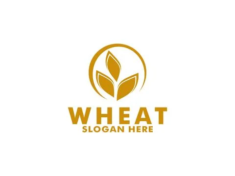 Simple wheat grain vector icon logo design Stock Illustration