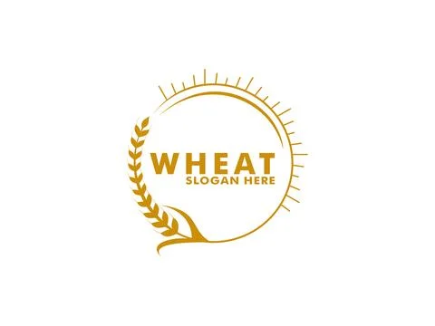 Simple wheat grain vector icon logo design Stock Illustration