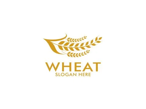 Simple wheat grain vector icon logo design Stock Illustration
