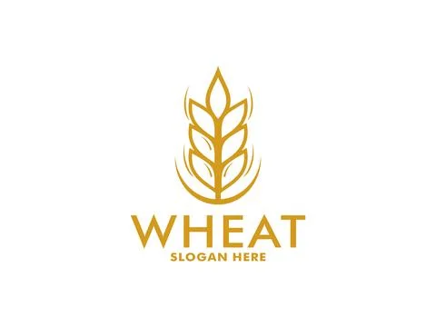 Simple wheat grain vector icon logo design Illustrazione stock