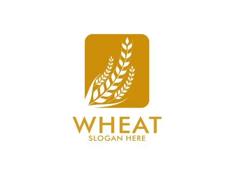 Simple wheat grain vector icon logo design Stock Illustration
