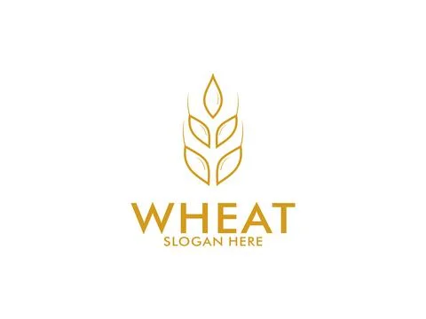 Simple wheat grain vector icon logo design Stock Illustration