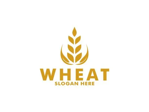 Simple wheat grain vector icon logo design Stock Illustration