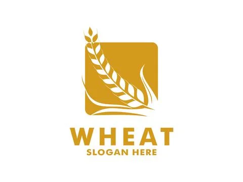Simple wheat grain vector icon logo design Stock Illustration