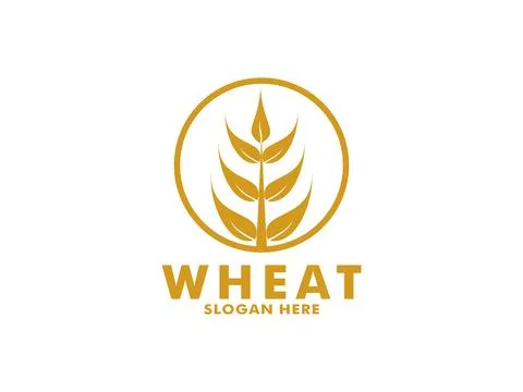 Simple wheat grain vector icon logo design Stock Illustration