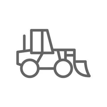 Simple wheel loader line icon. Symbol and sign illustration design. Isolated on Illustrazione stock
