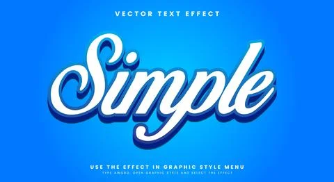 Simple White 3d editable text effect Template Stock Illustration