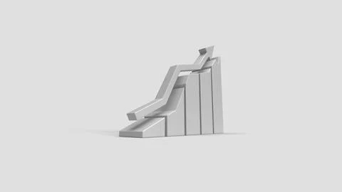 Simple white 3d graphic on white backdrop, left view Stock Illustration
