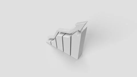 Simple white 3d graphic on white background, top view Stock Illustration