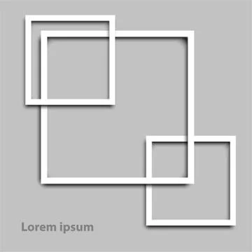Simple white 3D square frame border for website presentation cover poster v.. Stock-Illustration