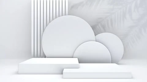 Simple white abstract 3D render round half circle shape pedestal podium bac.. Stockbeeldmateriaal 317645371
