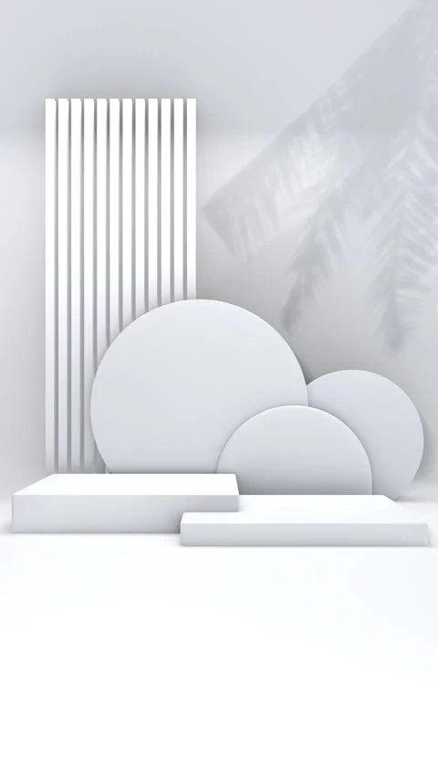 Simple white abstract 3D render round half circle shape pedestal podium bac.. Stock Footage 317645374