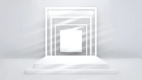 Simple white abstract 3D render square cube frame shape pedestal podium bac.. Stock Footage 317645436