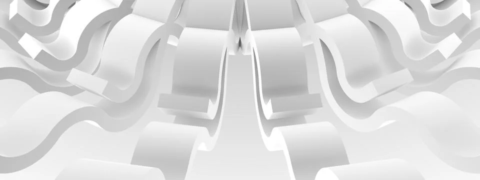 Simple white abstract architectural background. 3d rendering, 3d illustration Illustrazione stock