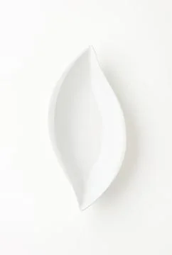 Simple white abstract leaf shape design Stock Photos